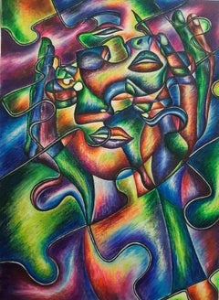 The Personality Puzzle - Original Painting by Miclea Roxana -  2021