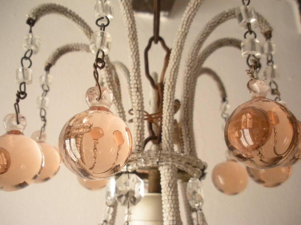 pink bead chandelier