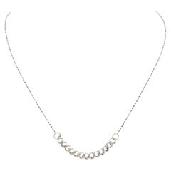 Micro Cuban Diamond Necklace 14K White Gold 0.25ctw 17.5in New