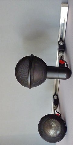 "Micro" Flush Mount Wall Ceiling Lights by Roger Tallon for Erco 1972, Black Red