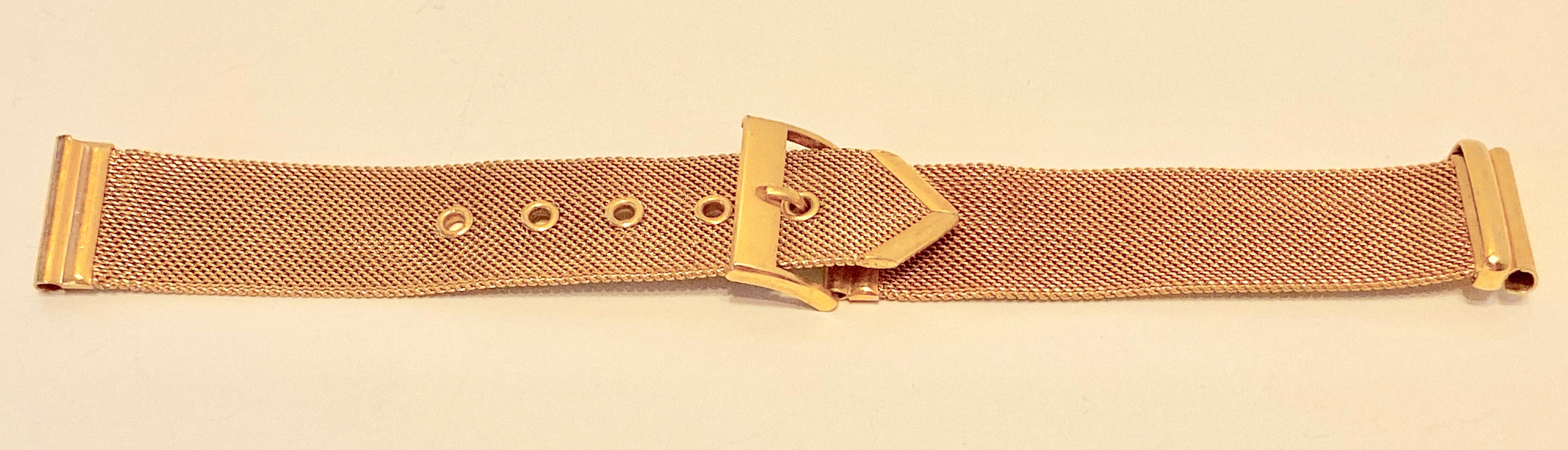 Micro Gold Hardware Mesh 'Buckle'-Stil Verstellbares Uhrenarmband (Neobarock) im Angebot