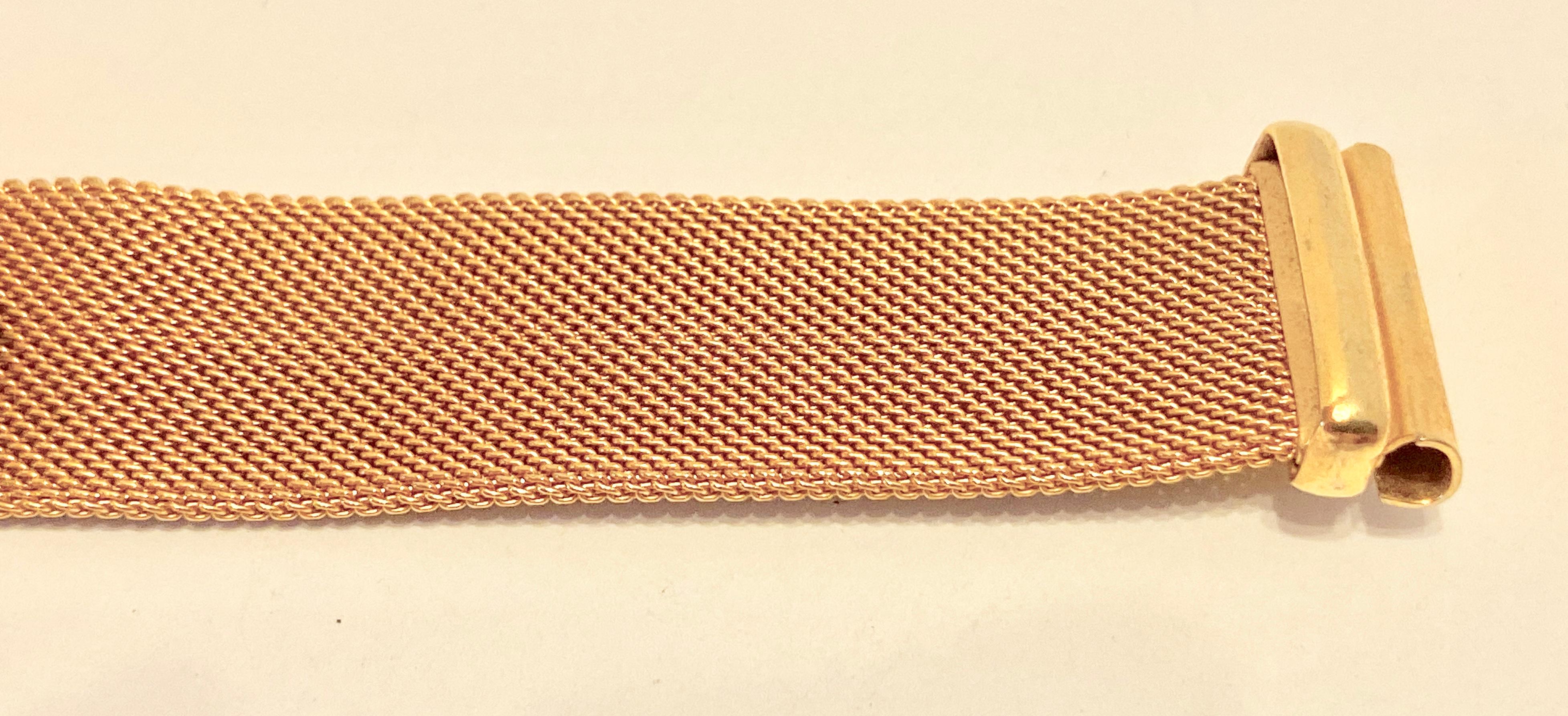 Micro Gold Hardware Mesh 'Buckle'-Stil Verstellbares Uhrenarmband für Damen oder Herren im Angebot