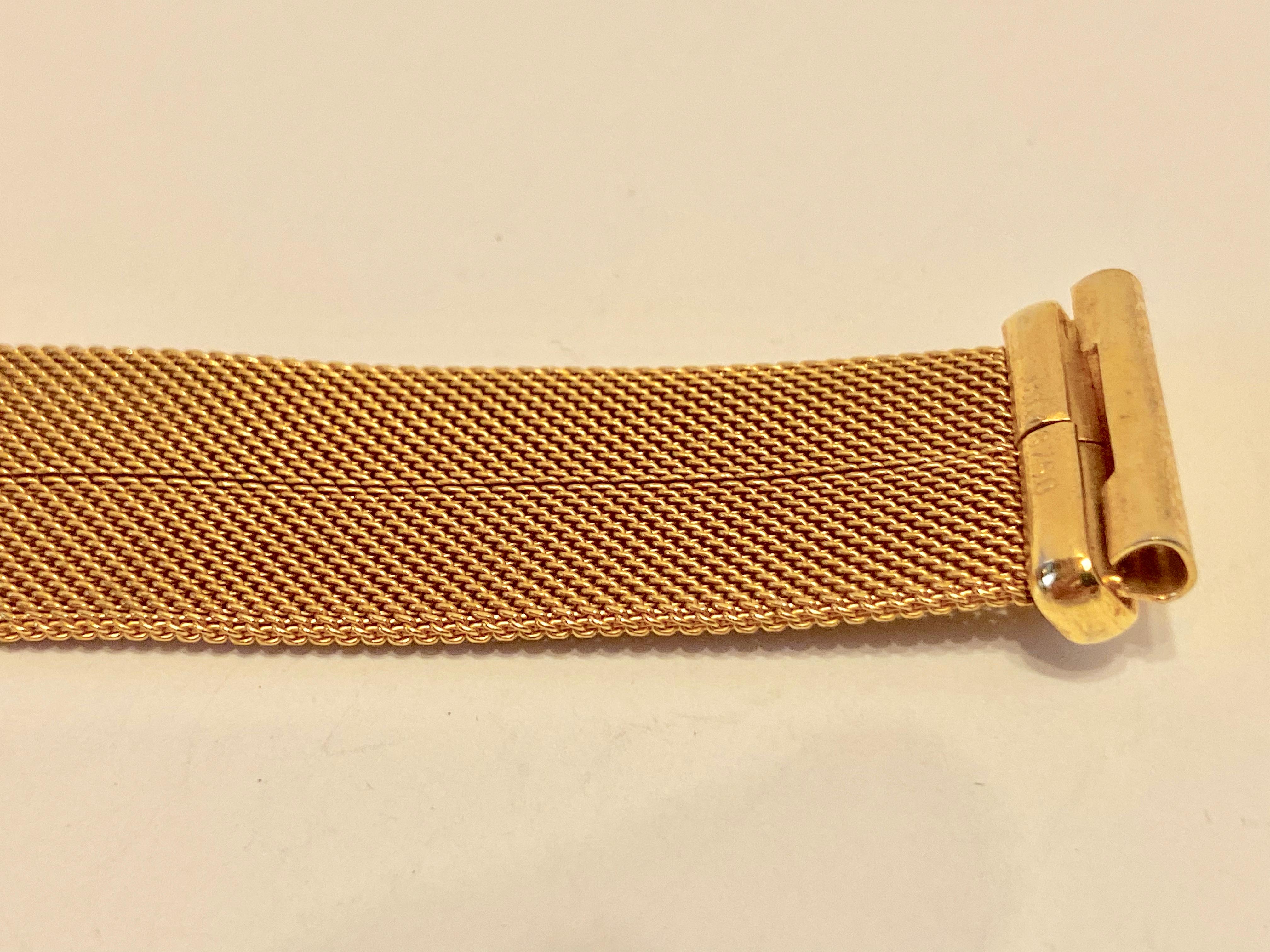 Women's or Men's Micro Gold Hardware Mesh 'Buckle' Style Adjustable Watch Strap For Sale