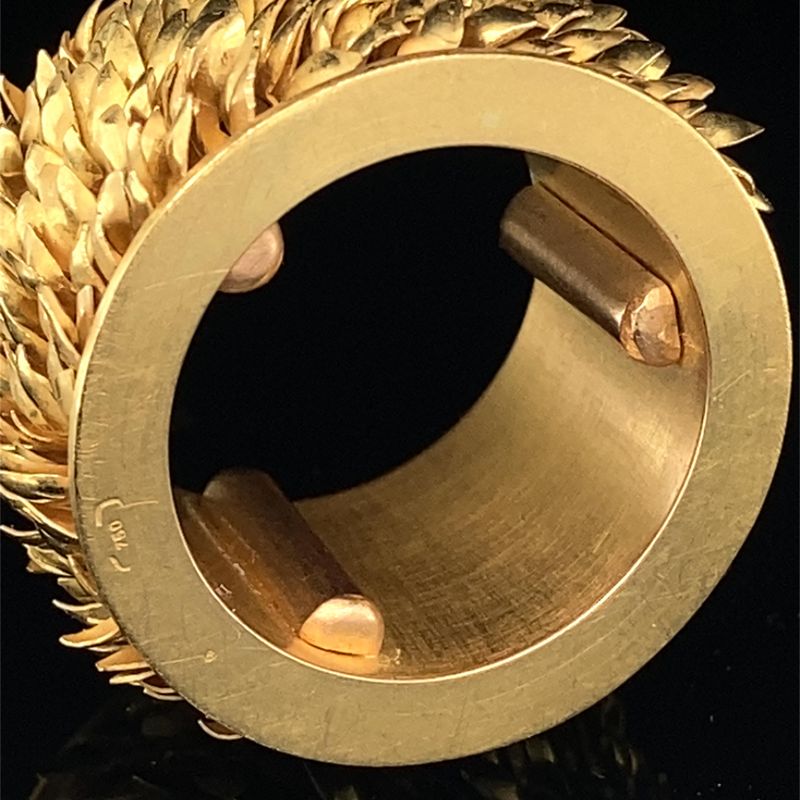 Micro Leaves Ring/Pendant in 18 K Gold by Jacqueline Ryan, 2005 In Good Condition For Sale In Idar-Oberstein, DE