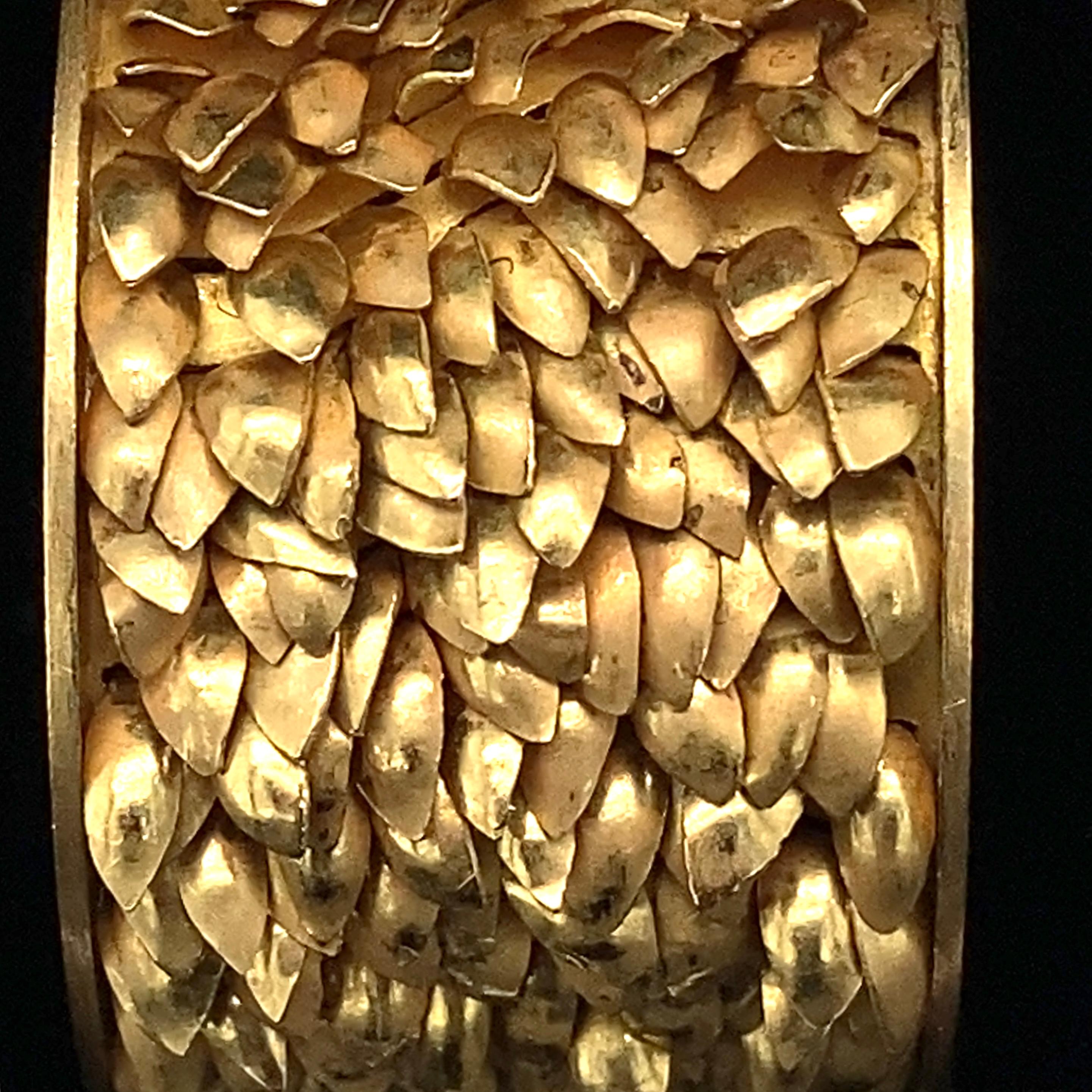 Women's or Men's Micro Leaves Ring/Pendant in 18 K Gold by Jacqueline Ryan, 2005 For Sale