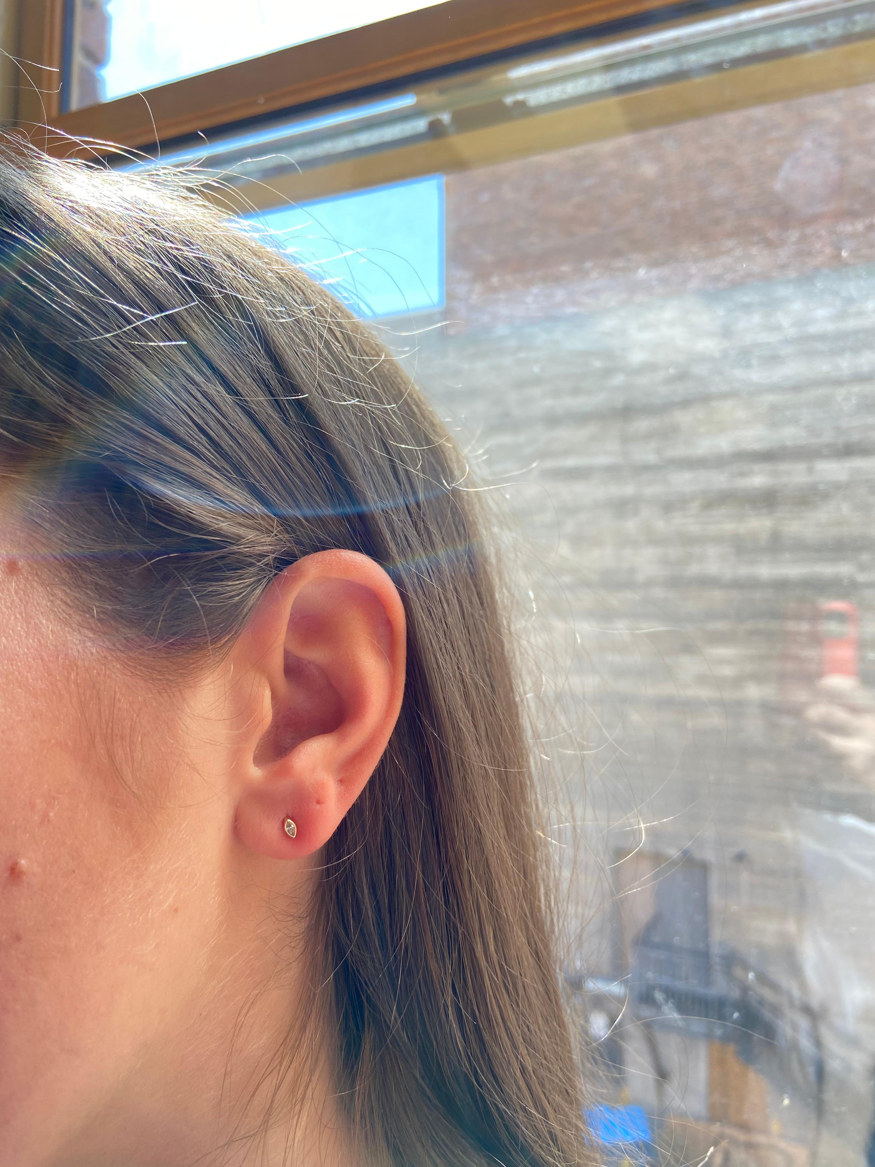 Micro Marquise Diamond Studs In New Condition In Missoula, MT