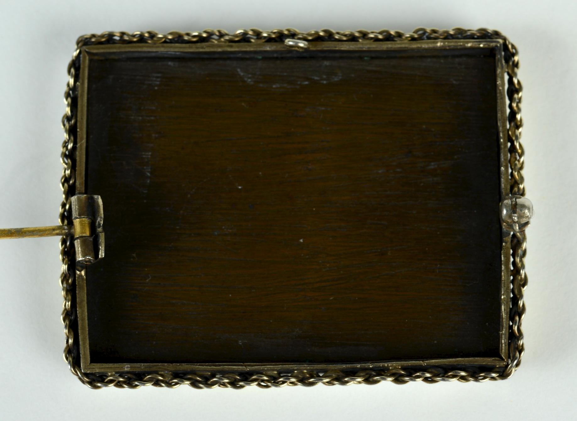Women's Micro-Mosaic Brooch of a King Charles Spaniel, Attributed to Luigi Moglia c1830