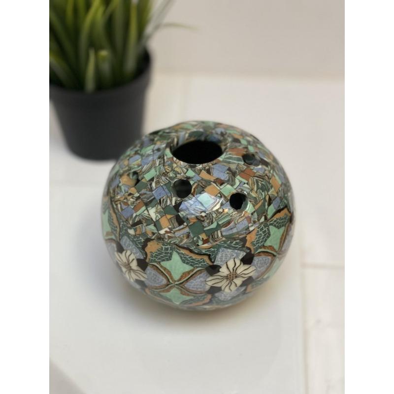 Micro-Mosaic Ceramic Vase by Jean Gerbino for Vallauris, France, 1950s In Excellent Condition For Sale In Andrézieux-Bouthéon, FR
