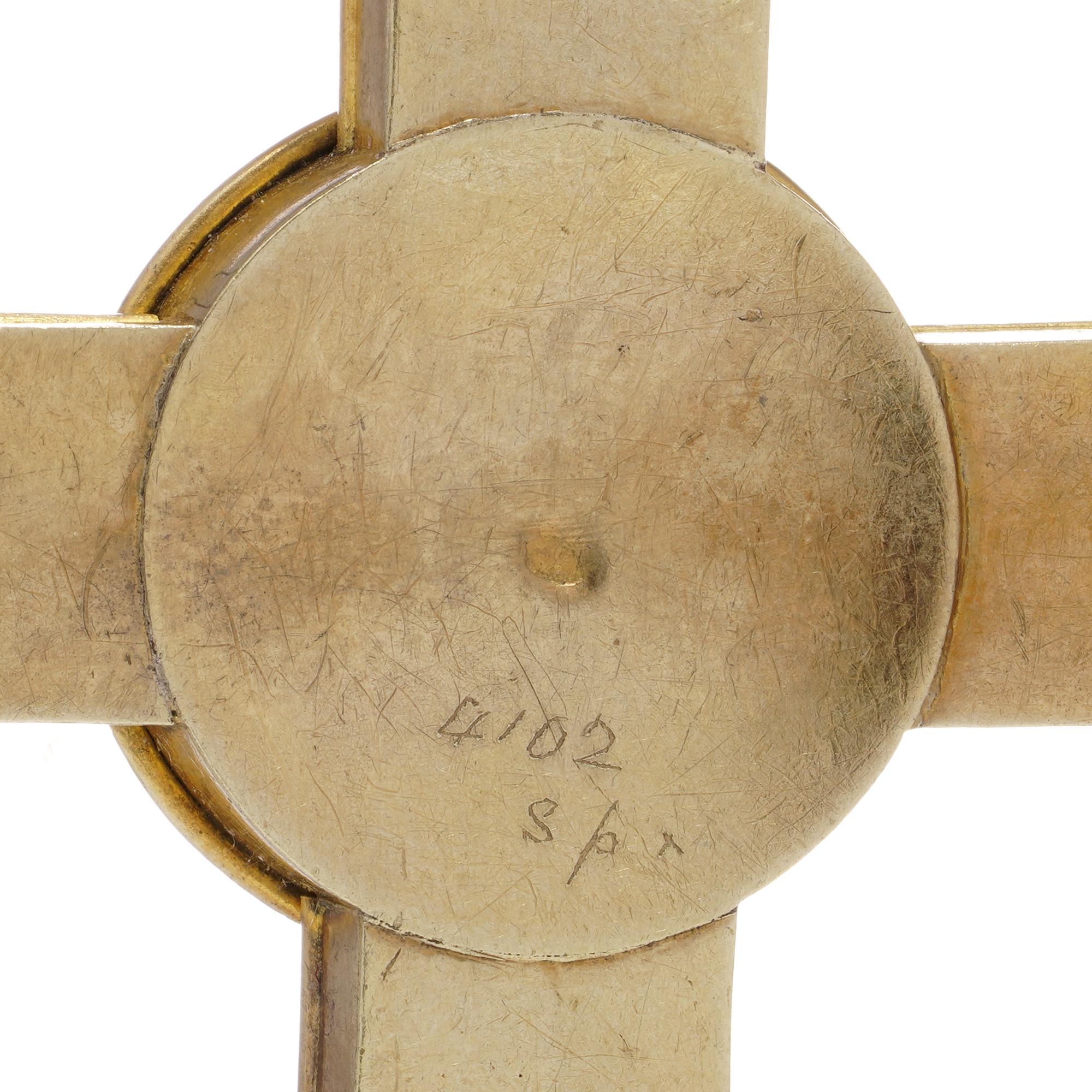 Micro Mosaic cross with Religious Christianity motifs in 22kt gold For Sale 2