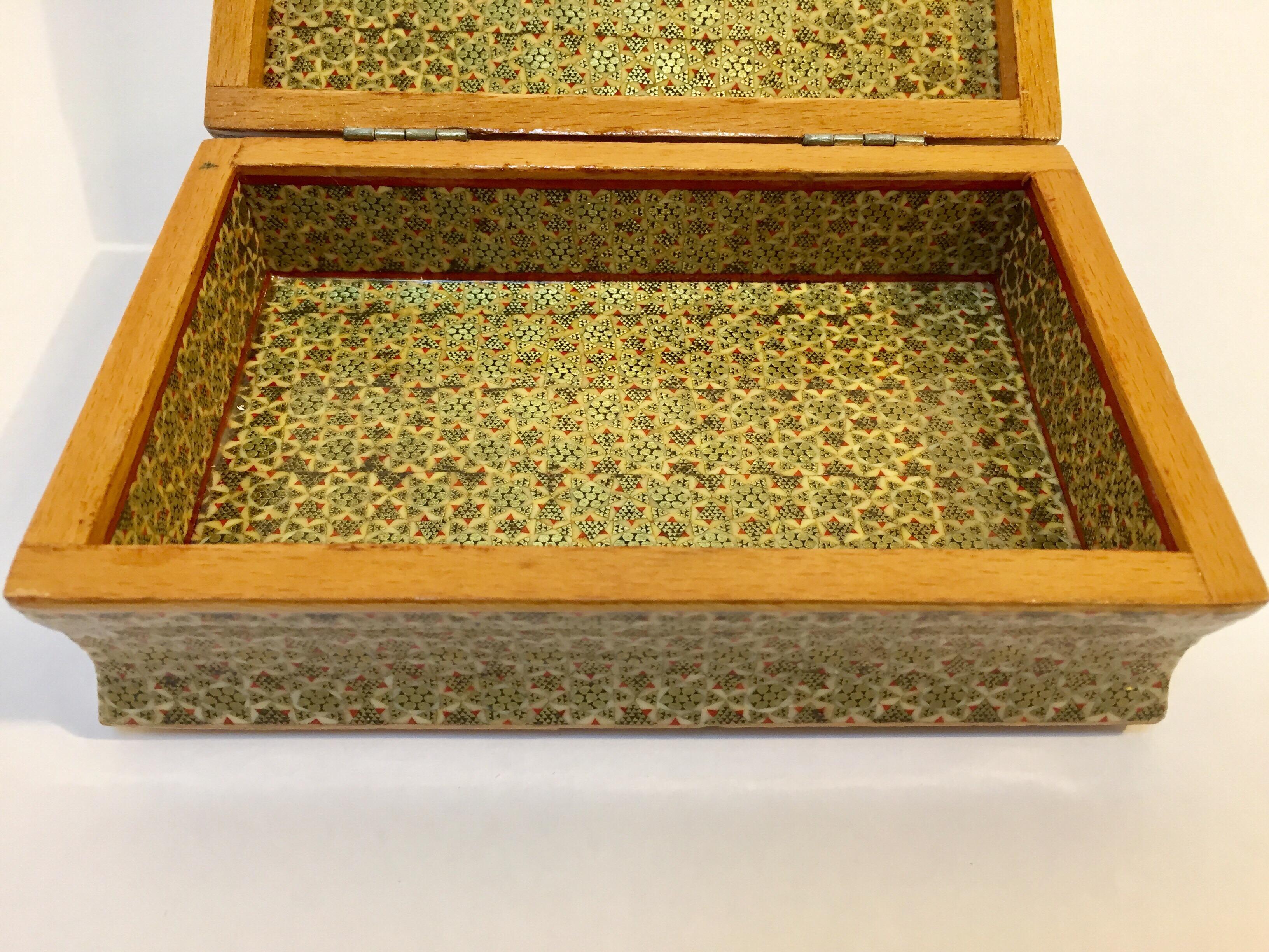 Micro Mosaic Indo Persian Inlaid Jewelry Trinket Box 2