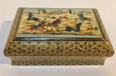 Micro Mosaic Indo Persian Inlaid Jewelry Trinket Box