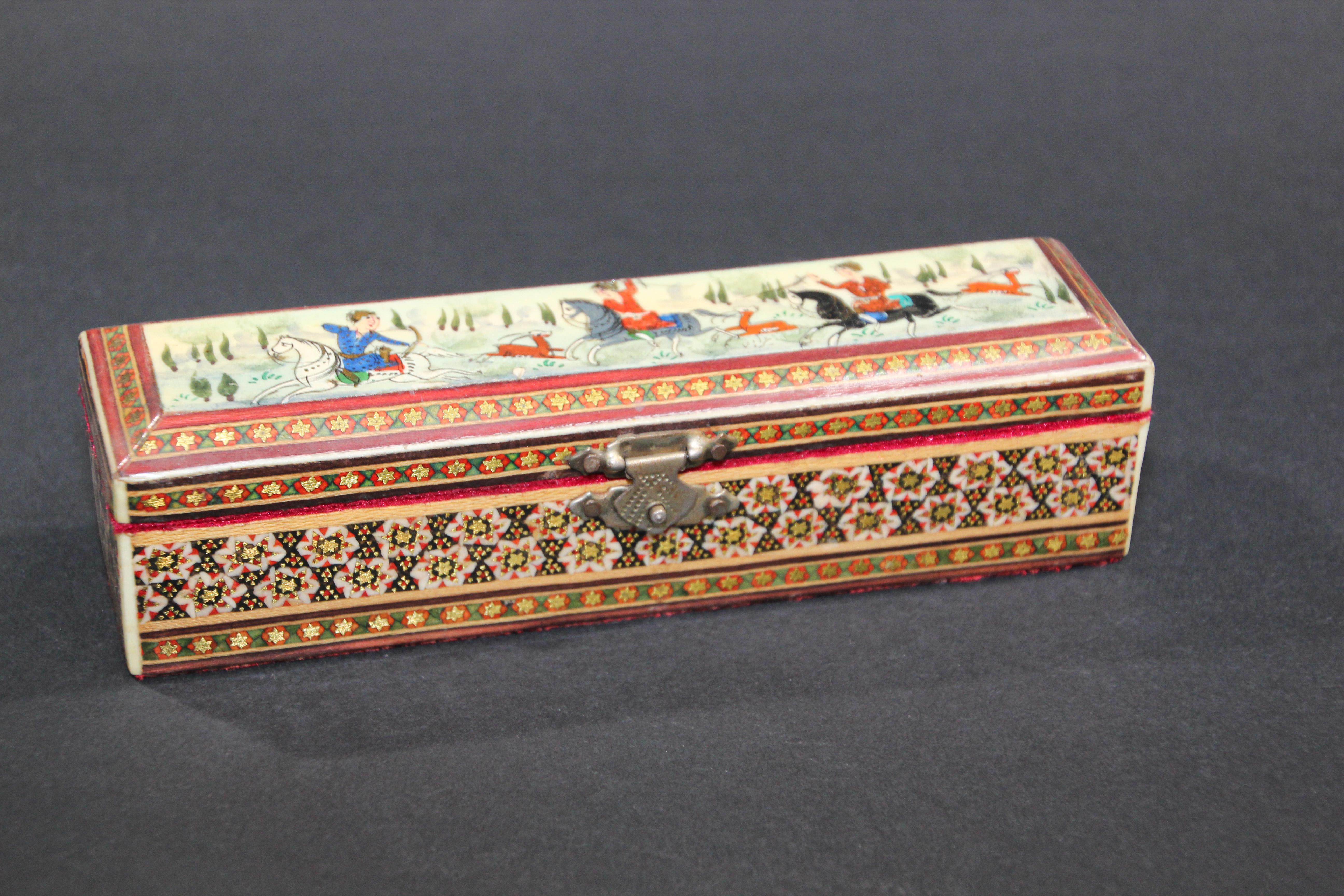 Micro Mosaic Indo Persian Moorish Inlaid Trinket Box 3