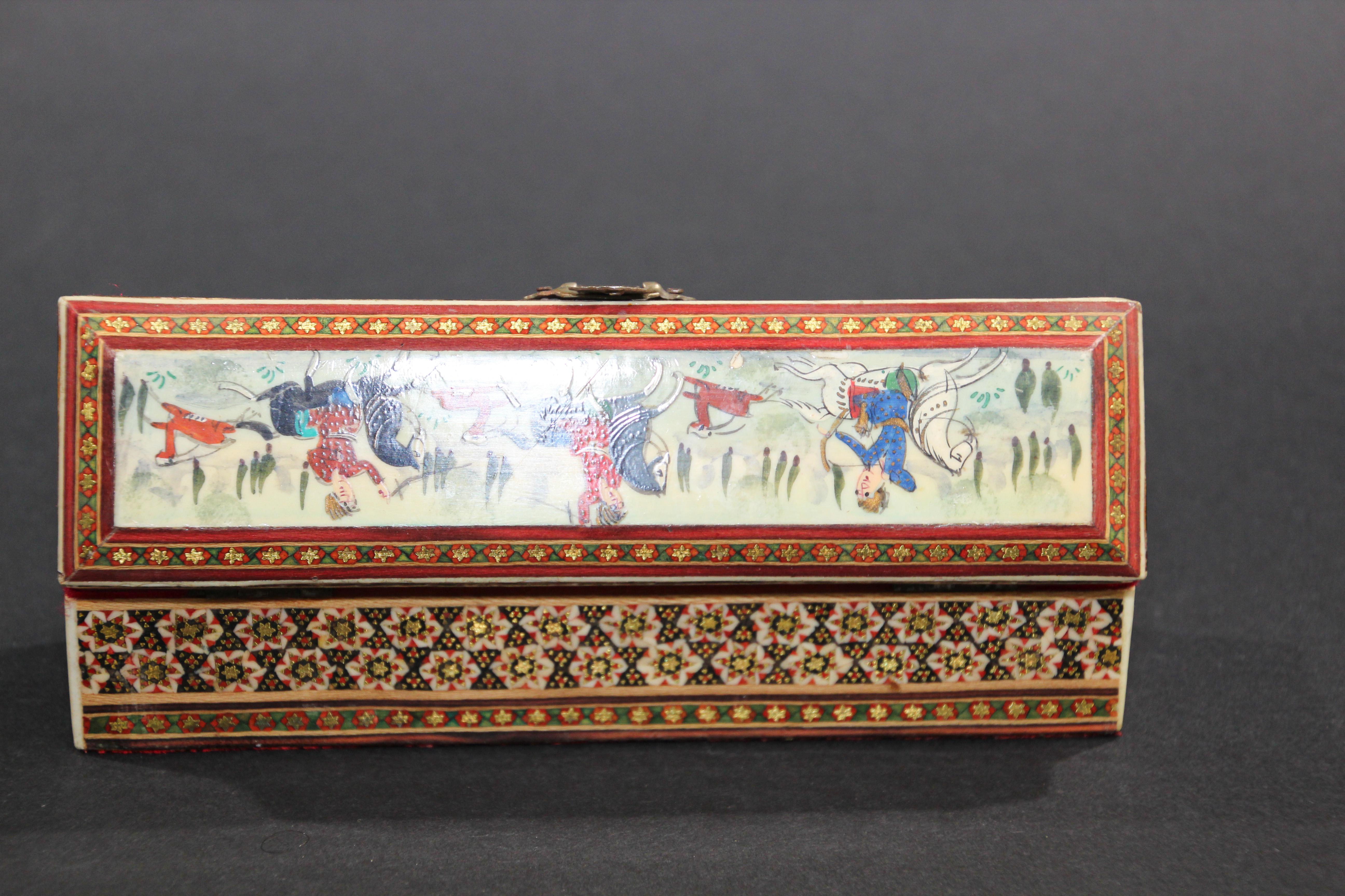 Micro Mosaic Indo Persian Moorish Inlaid Trinket Box 9