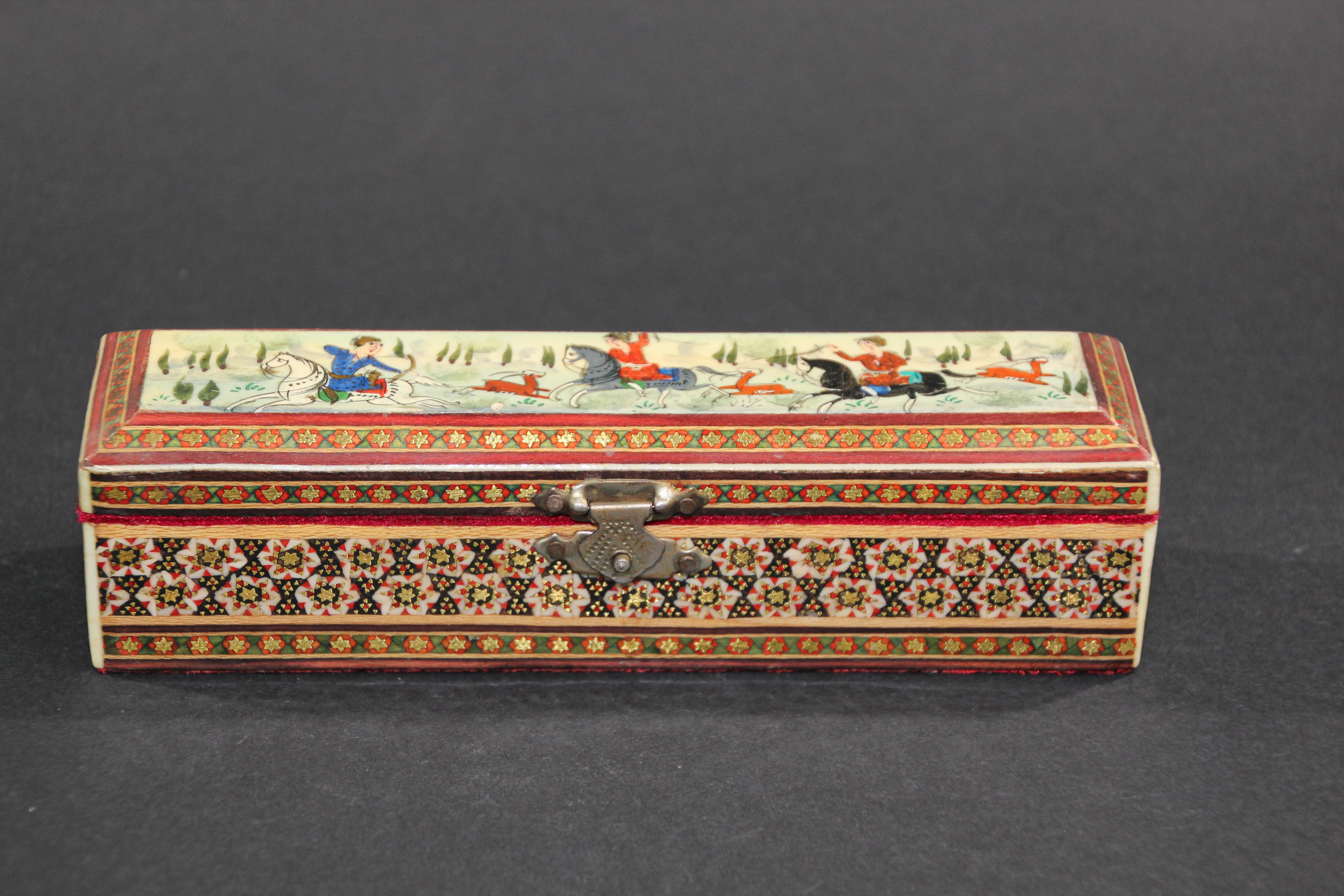 Micro Mosaic Indo Persian Moorish Inlaid Trinket Box 10