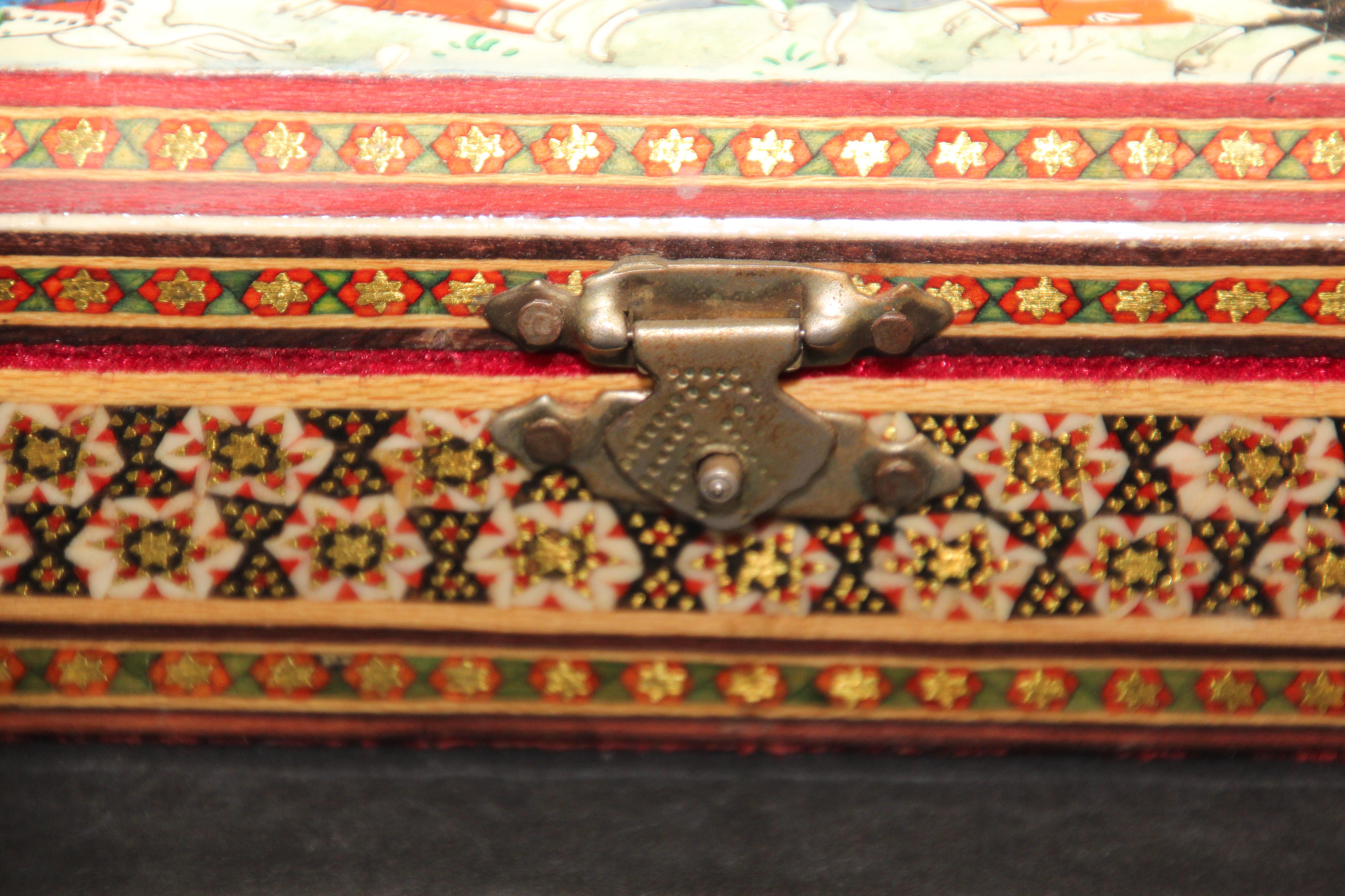 20th Century Micro Mosaic Indo Persian Moorish Inlaid Trinket Box