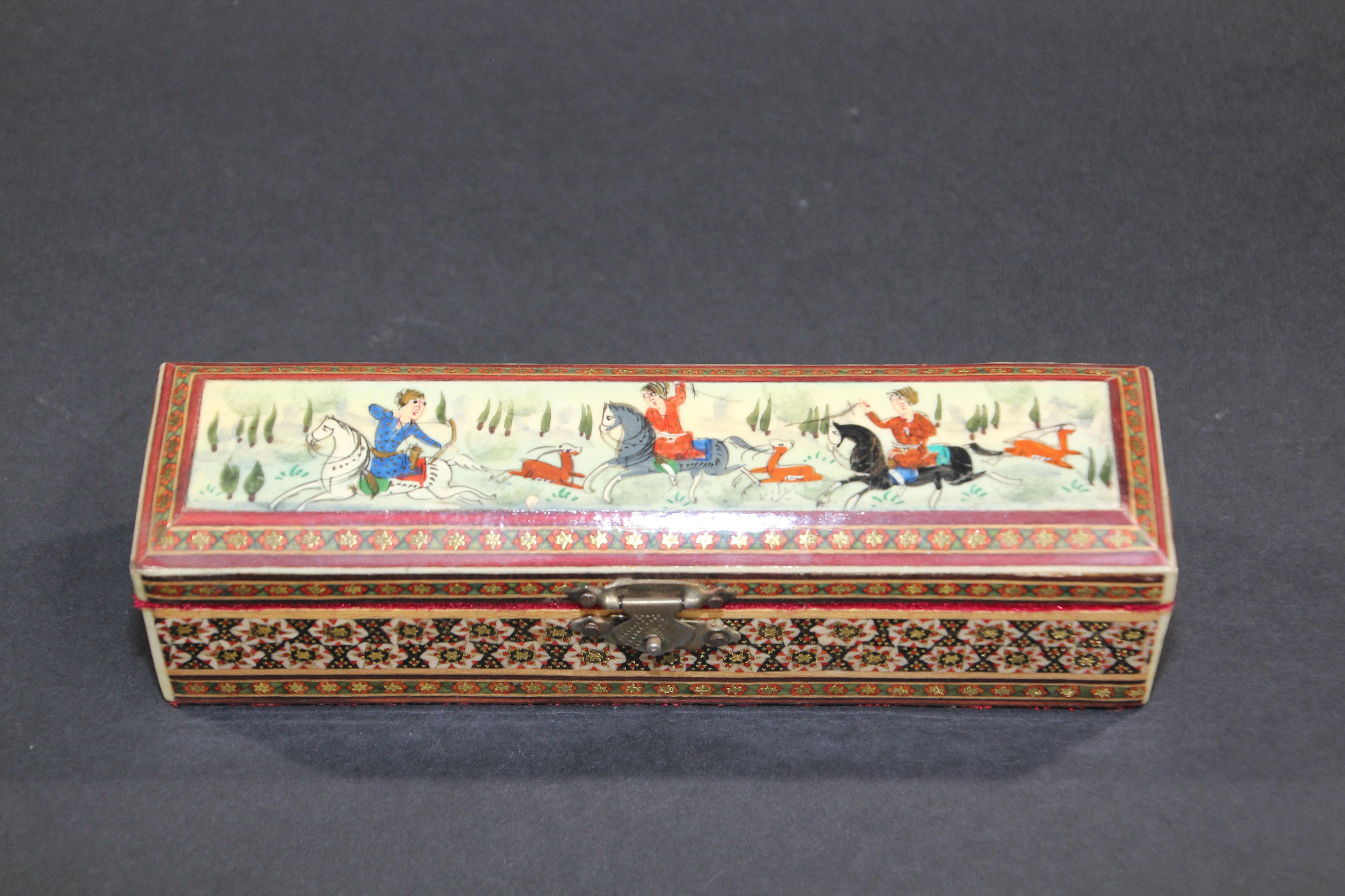 Micro Mosaic Indo Persian Moorish Inlaid Trinket Box 1