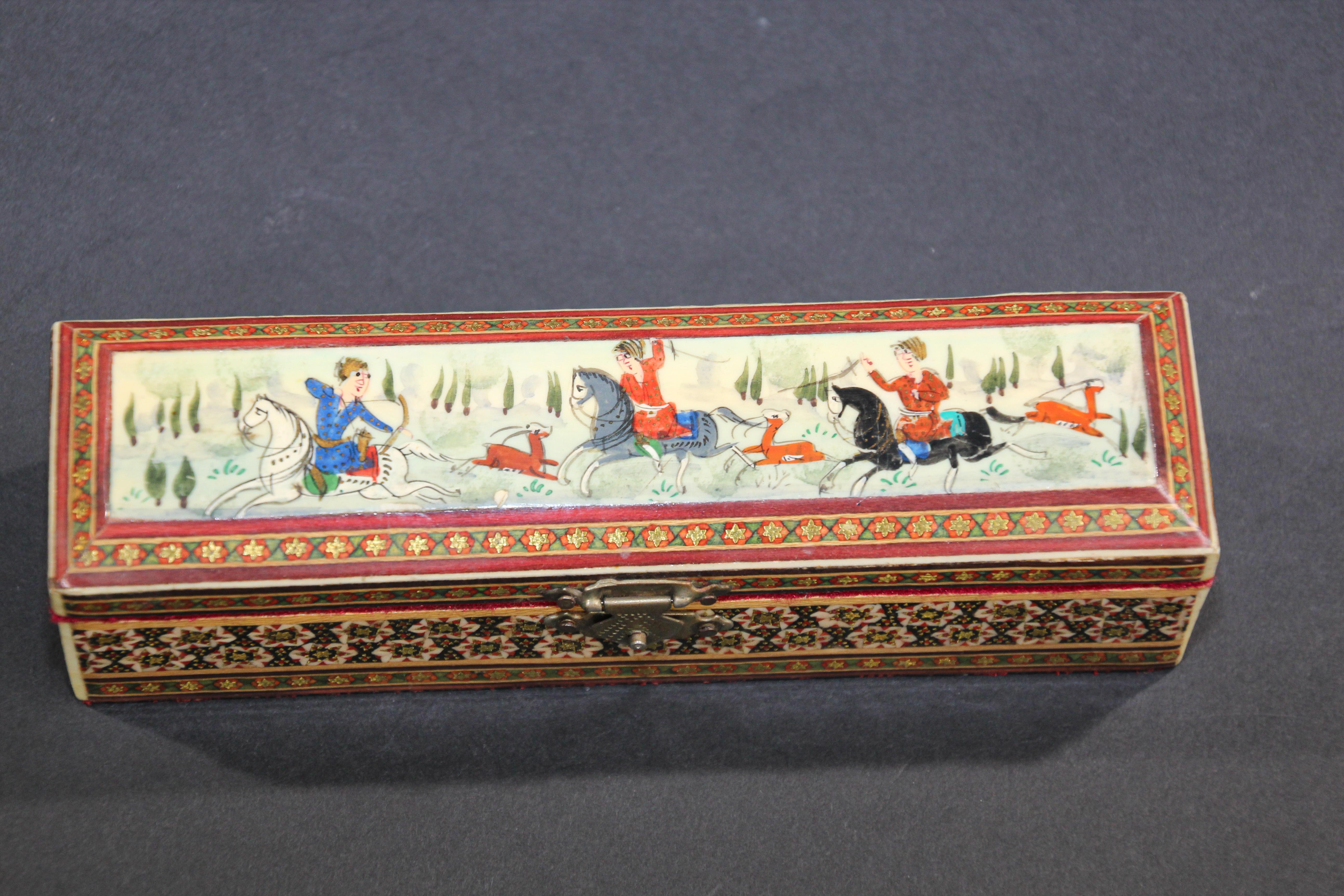 Micro Mosaic Indo Persian Moorish Inlaid Trinket Box 2