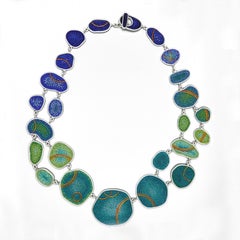 Micro-Mosaic Interconnected Pebbles Necklace by Courtney Denise Lipson