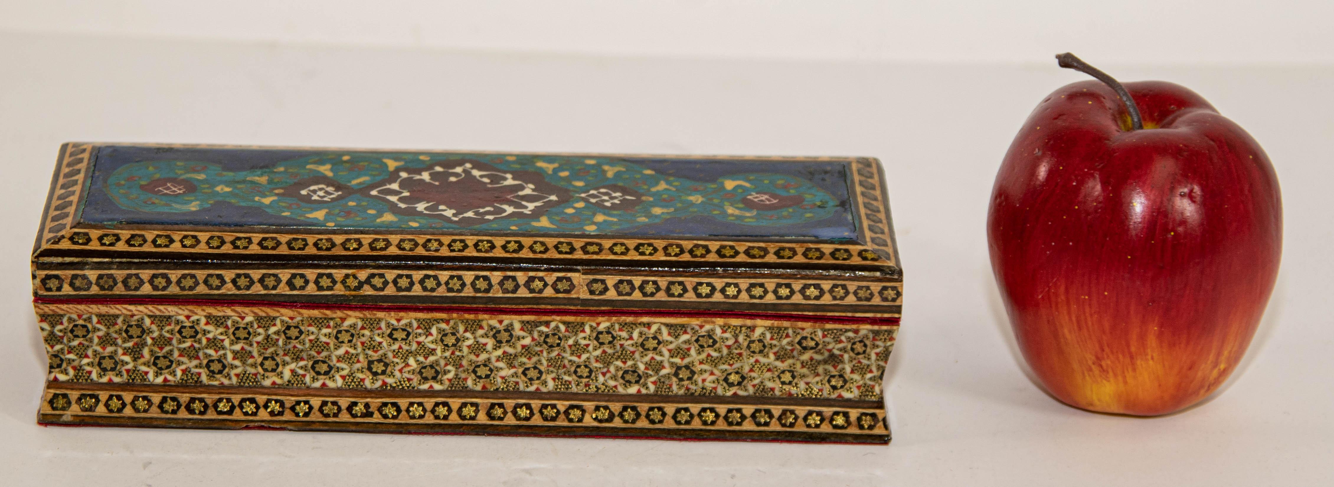 Micro Mosaic Moorish Inlaid Jewelry Pen Box For Sale 3