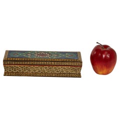 Moorish Inlaid Jewelry Box, Micro Mosaic Fruitwood, Lebanon, 1950s