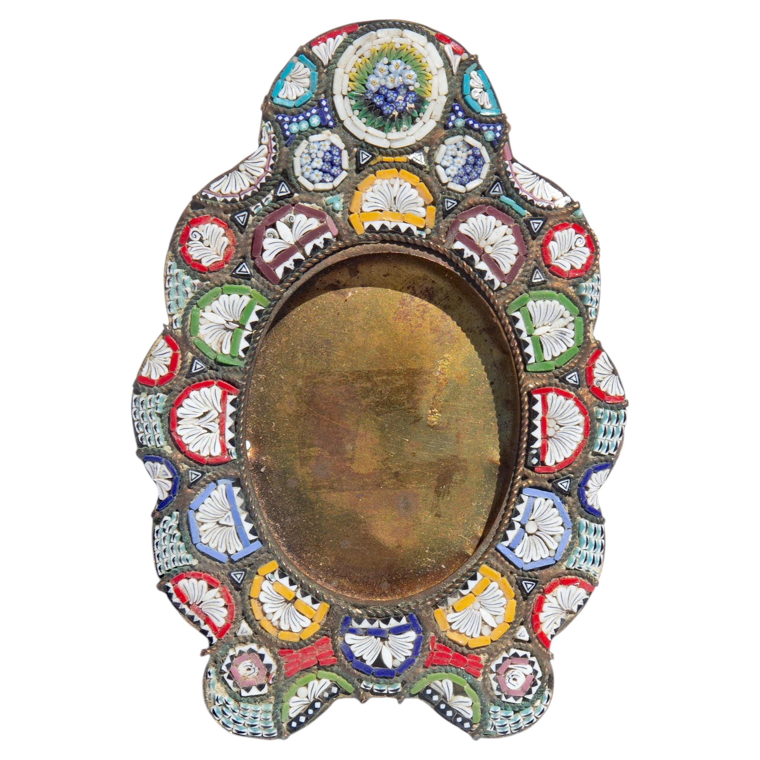 Micro Mosaic Picture Frame Italy Circa 1890 For Sale