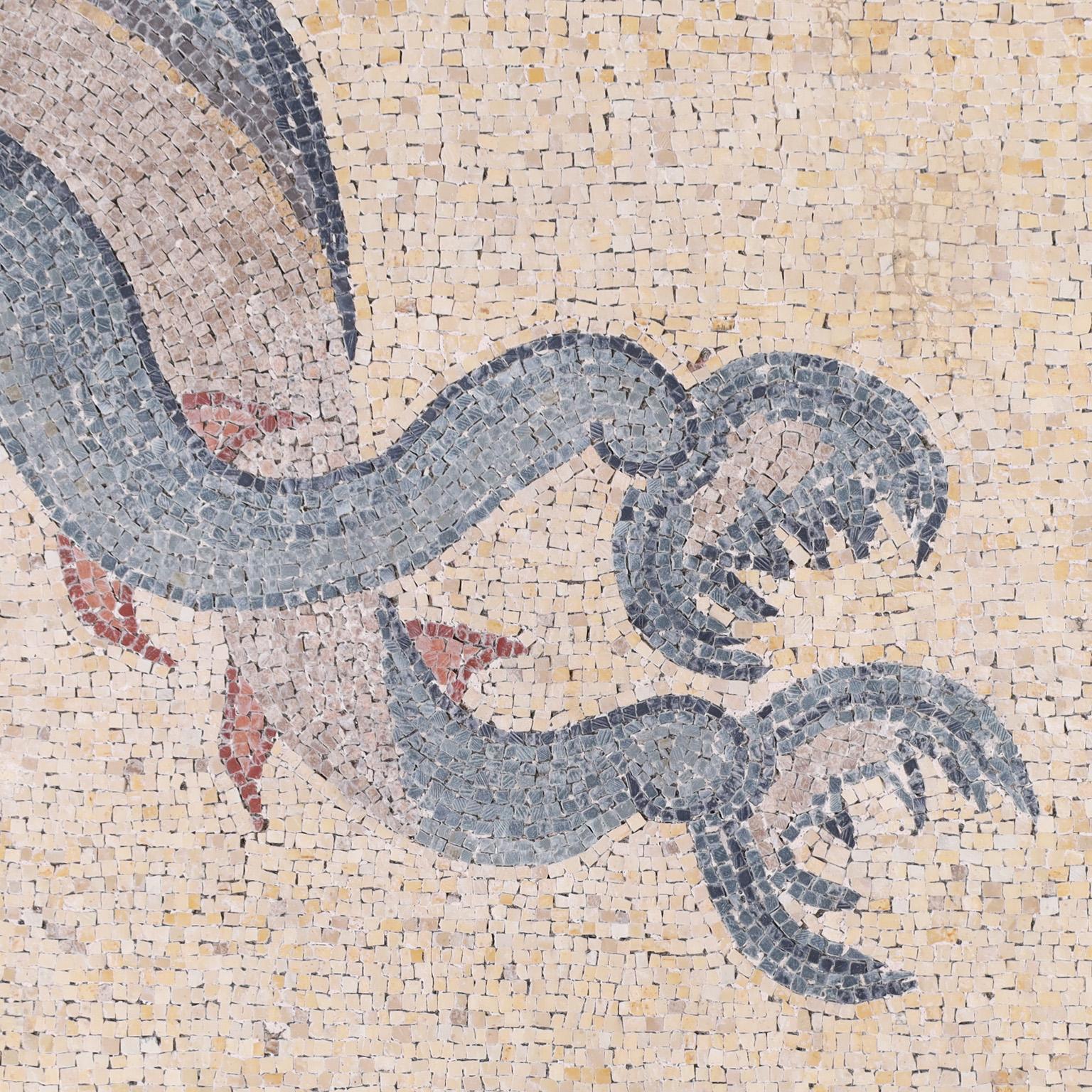 Micro Mosaic Plaque of Eros Riding Two Dolphins 1