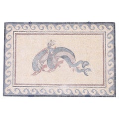 Micro Mosaic Plaque of Eros Riding Two Dolphins