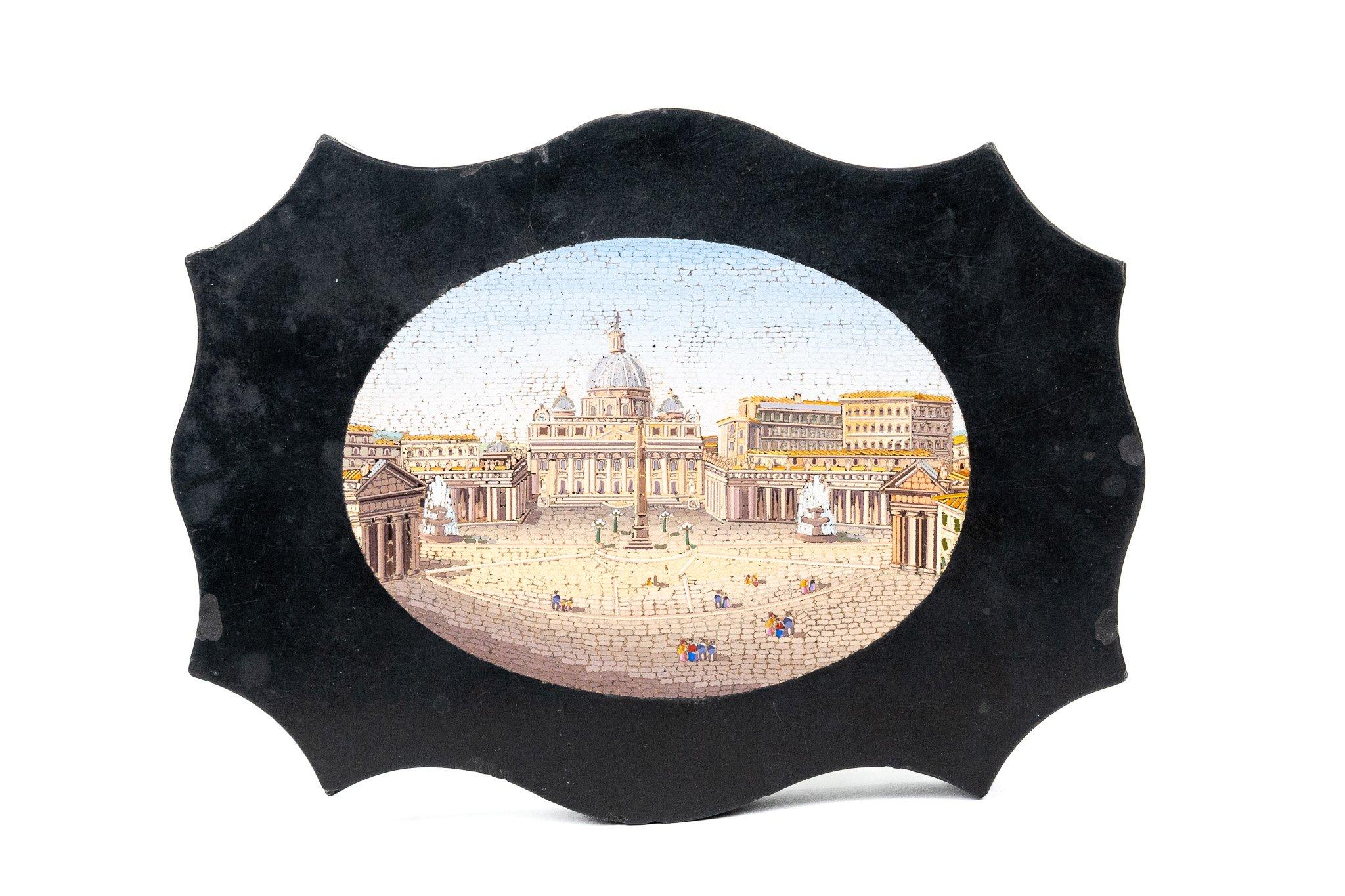 Micro mosaico di Piazza San Pietro. ULTERIORI FOTO, INFORMAZIONI SUL LOTTO E INFORMAZIONI SULLA SPEDIZIONE POSSONO ESSERE RICHIESTE INVIANDO UN'E-MAIL.

Tags: Micro mosaico Piazza San Pietro. Micromosaico della Plaza de San Pedro. Micro mosaico di