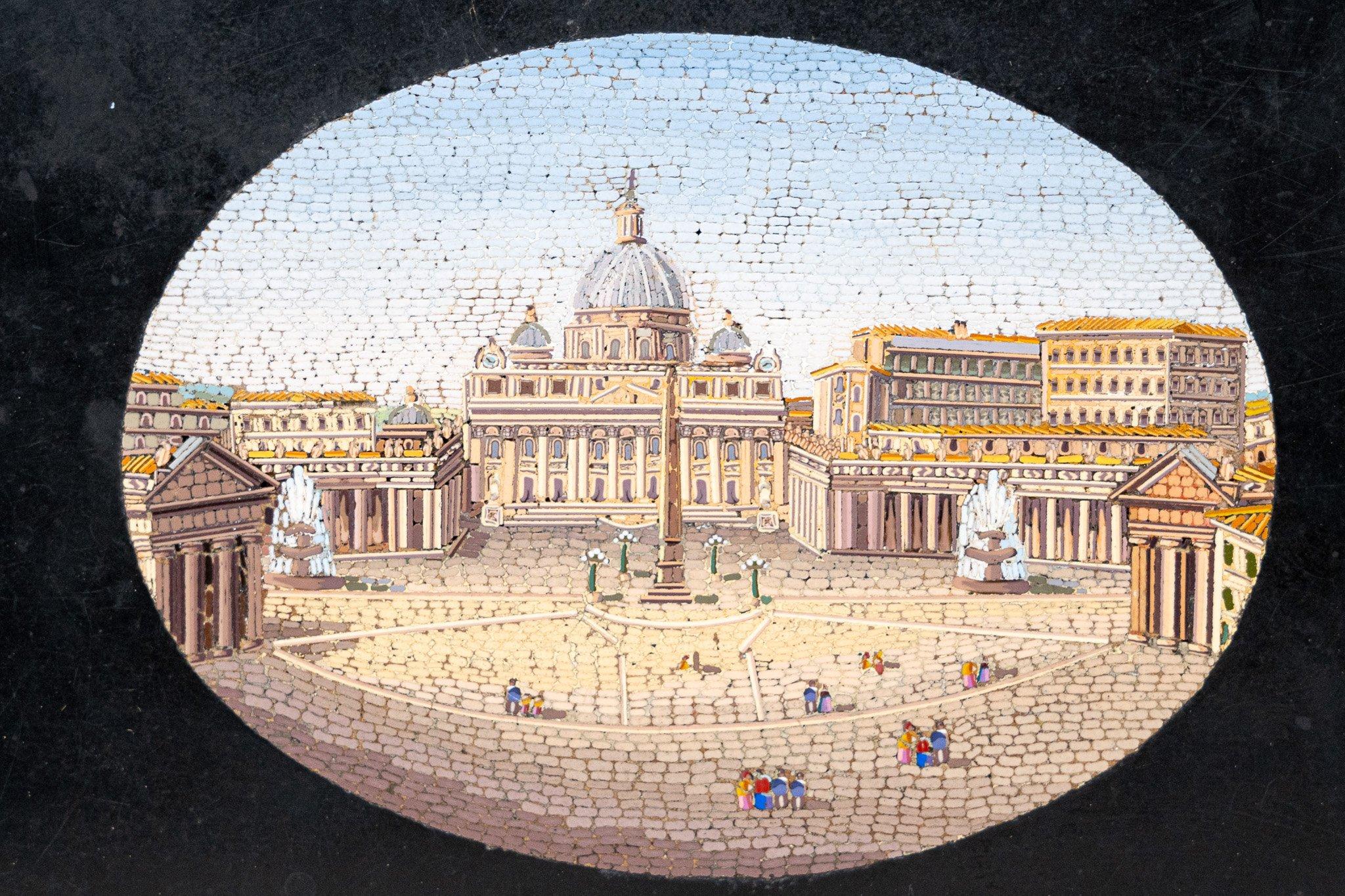 Italiano Micro mosaico di Piazza San Pietro in vendita