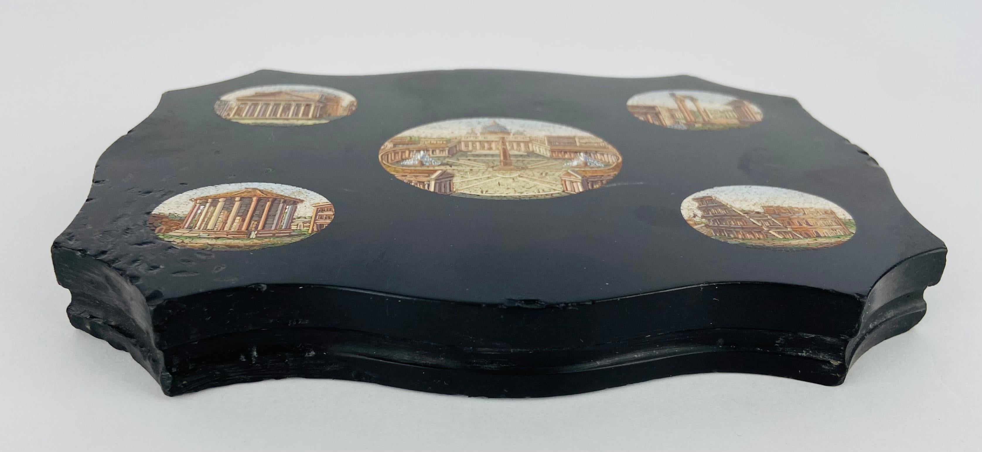 Verre Tablette en micro-mosaïque, 19e siècle en vente