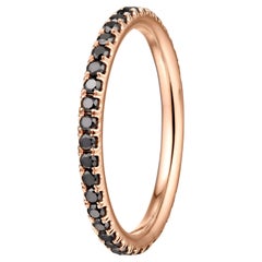 Micro Pave Schwarzer Diamant 0,50 Karat Memory-Ehering aus Roségold