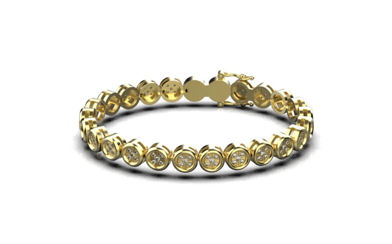 Micro Pave Bracelet, 18k Gold, 1.13ct In New Condition For Sale In Leigh-On-Sea, GB