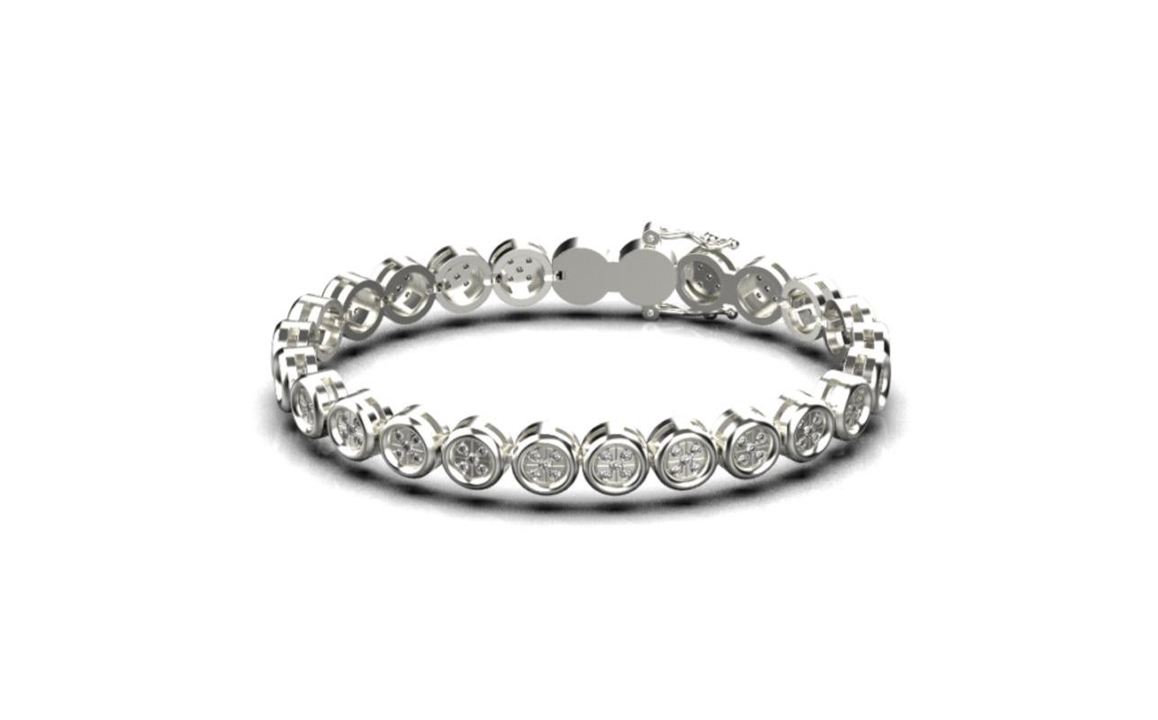 Micro Pave Bracelet, 18k White Gold, 1.13ct In New Condition For Sale In Leigh-On-Sea, GB