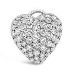Roman Malakov 5.18 Carat Total Round Brilliant Diamond Heart Shape Earrings