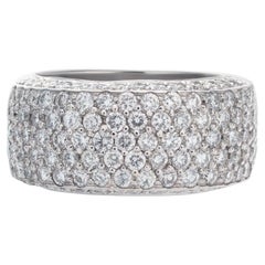 Micro Pave Diamond Ring Set in 18k White Gold