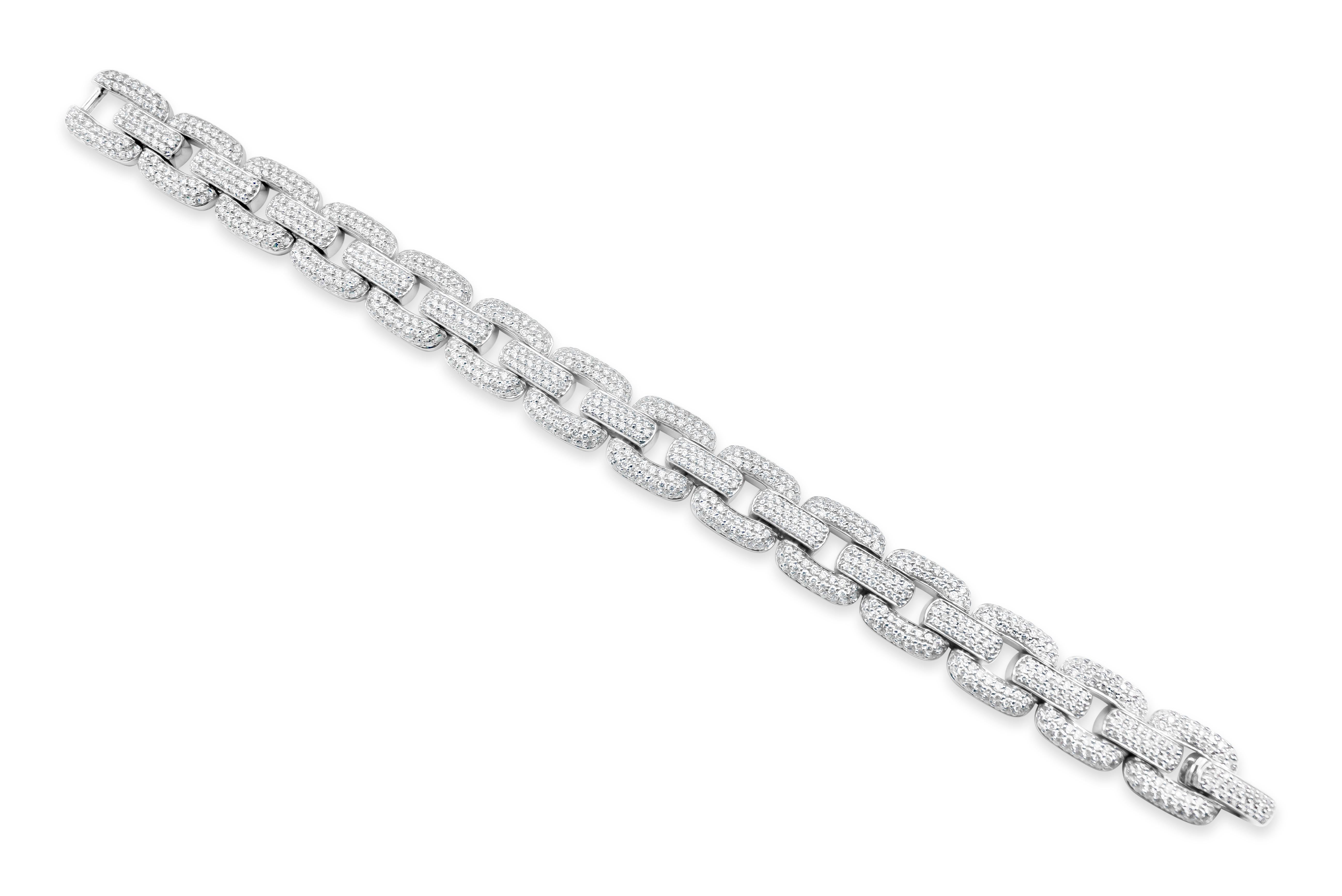 pave diamond link bracelet