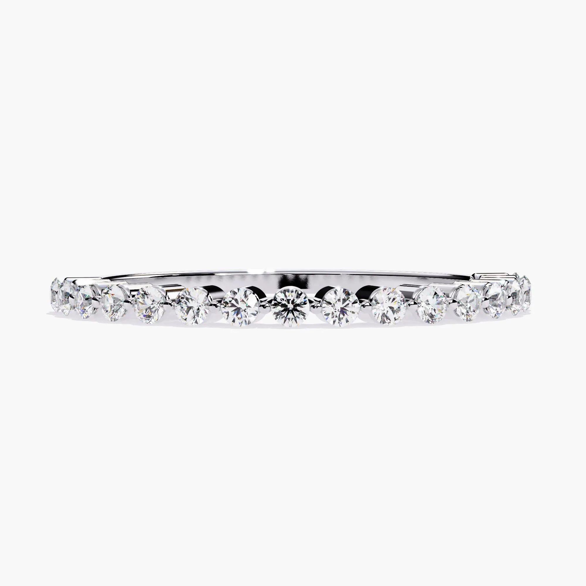 Im Angebot: Mikro-Pavé-Diamantring mit halber Ewigkeit aus 14 Karat Gold, 0,24 Karat () 5