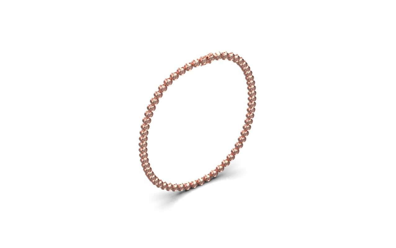 Modern Micro Pave Necklace, 18K Rose Gold, 2.74ct For Sale