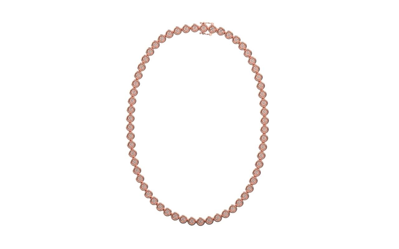 Micro Pave Necklace, 18K Rose Gold, 2.74ct In New Condition For Sale In Leigh-On-Sea, GB