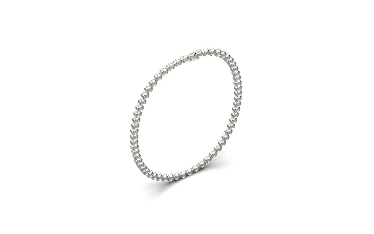 Modern Micro Pave Necklace, 18K White Gold, 2.74ct For Sale