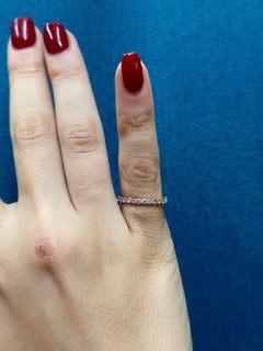 Micro-Pave Pink Diamond 1.50 Carat Eternity Wedding Band in 18K Rose Gold