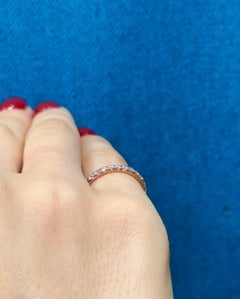 Micro-Pave Pink Diamond .60 Carat Eternity Wedding Band in 14K Rose Gold