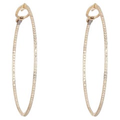 Schmale Creolen aus 14-karätigem Gold mit Diamanten im Micro-Pavé-Stil (1,34 Karat)