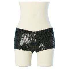 Micro short in black sequin Emporio Armani
