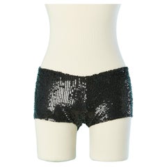 Micro short in black sequin Emporio Armani 