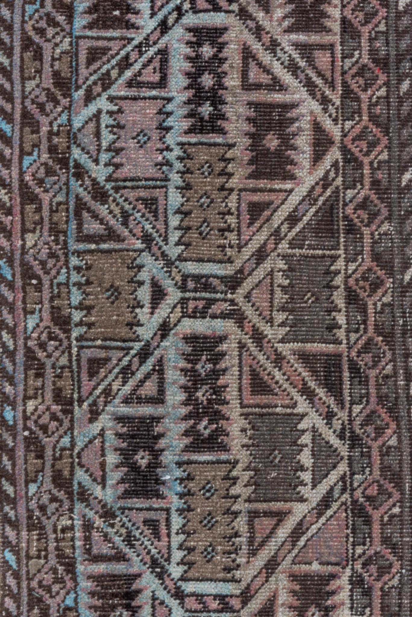 Micro Vintage-Läufer im Hamadan-Design, Vintage (Wolle) im Angebot