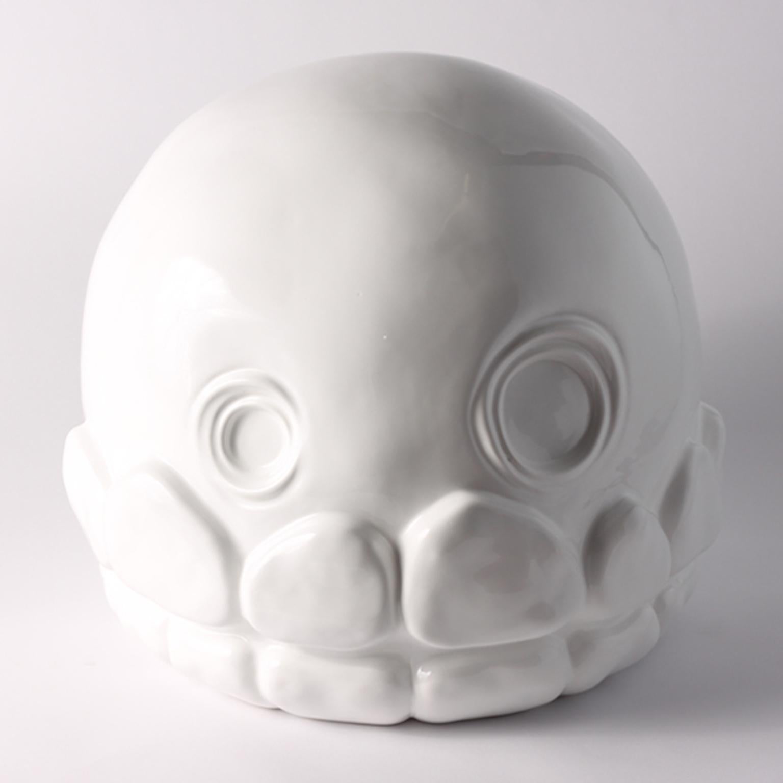 Keramik-Skulptur- Totenkopf-Modell von Microbo für Superego Editions, Italien (Moderne) im Angebot