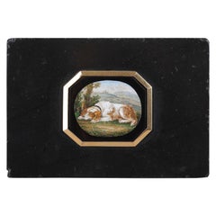 Papierbeschwerer aus Mikromosaik und Gold. Nach G. Barberi. Anfang des 19. Jahrhunderts.