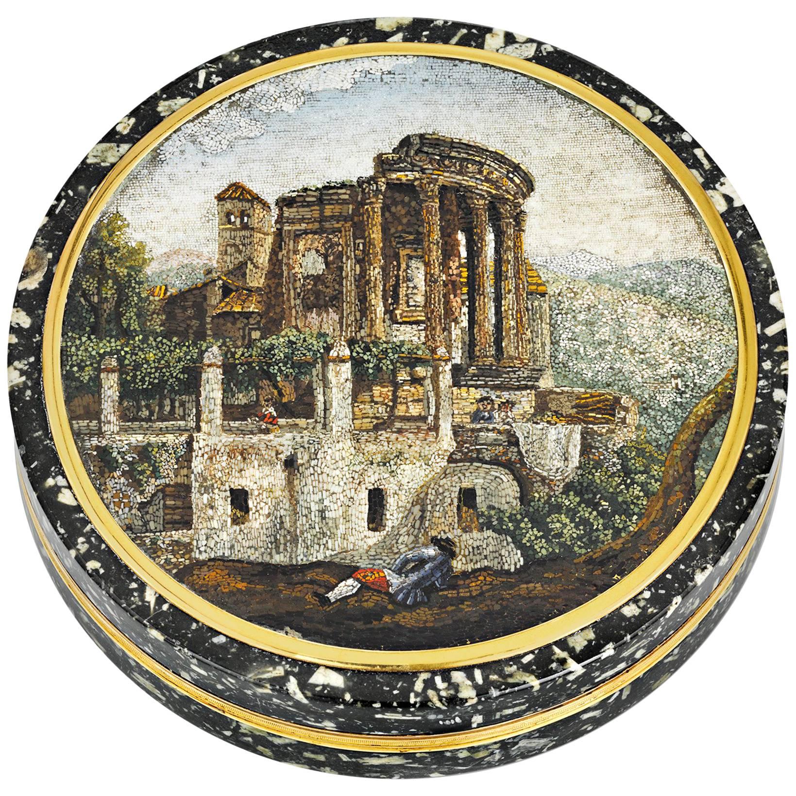 Micromosaic and Porphyry Snuff Box