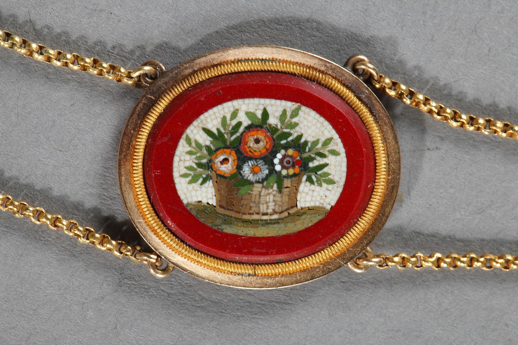 Micromosaic Demi-Parure Set, Early 19th Century In Good Condition For Sale In Paris, FR